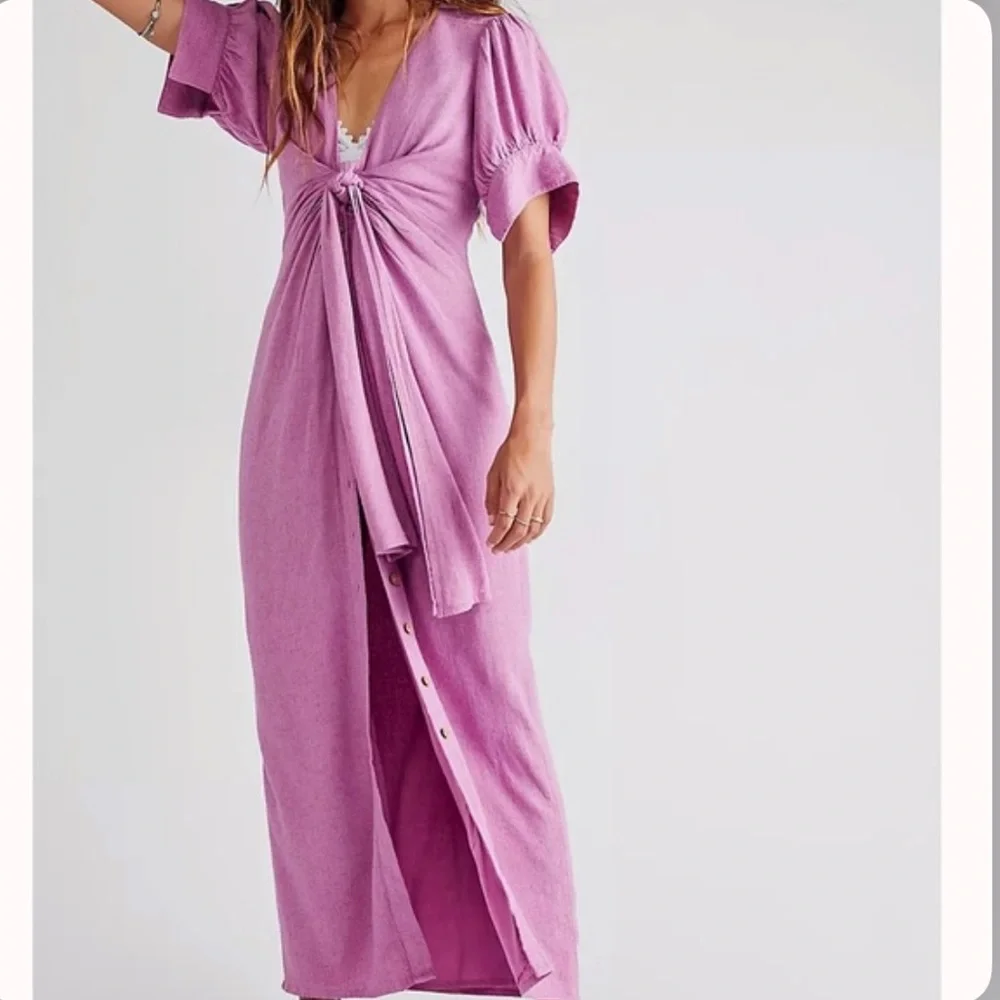 Free People Pink Midi Dress - Picture 2 of 8